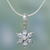 Sterling silver pendant choker, 'Snow Blossom' - Cubic Zirconia and Necklace Sterling Silver Necklace thumbail