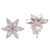 Sterling silver flower earrings, 'Snow Blossom' - Sparkling Stud Earrings with Cubic Zirconia from India (image 2b) thumbail