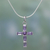 Amethyst cross necklace, 'Lilac Cross' - Amethyst Cross on Sterling Silver Necklace Religious Jewelry