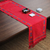 Tischläufer aus Baumwolle - Handgefertigter roter Tischläufer aus Baumwolle