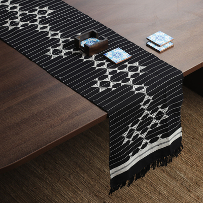 Cotton table runner, 'Constellations' - Cotton table runner