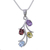 Garnet and citrine floral necklace, 'Summer Promise' - Gemstone Necklace Artisan Silver Jewelry from India thumbail