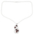 Garnet pendant necklace, 'Five Roses' - Sterling Silver and Garnet Necklace from India Jewelry thumbail