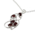 Garnet pendant necklace, 'Five Roses' - Sterling Silver and Garnet Necklace from India Jewelry (image 2b) thumbail