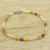 Carnelian anklet, 'Glowing Orbs' - Carnelian anklet (image 2) thumbail