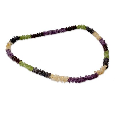 Natural Gemstone Necklace Colorful Jewelry