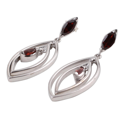 Garnet earrings, 'Vivacious' - Garnet earrings