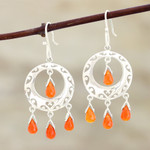 Carnelian earrings, 'Sunfire' - Carnelian earrings