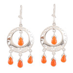 Carnelian earrings, 'Sunfire' - Carnelian earrings