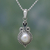 Pearl pendant necklace, 'Cloud of Desire' - Artisan Crafted Sterling Silver Necklace with Pearl Pendant  thumbail