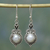 Pearl earrings, 'Clouds of Desire' - Pearl Earrings Sterling Silver Handmade Indian Jewellery