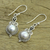 Pearl earrings, 'Clouds of Desire' - Pearl Earrings Sterling Silver Handmade Indian Jewelry