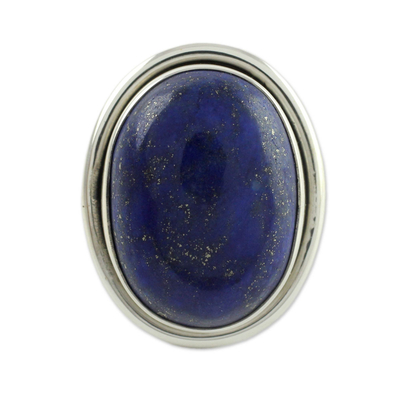 Lapis lazuli cocktail ring, 'Universe' - Lapis Lazuli Cocktail Ring in Sterling Silver Jewelry