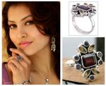 Garnet and citrine cocktail ring, 'Splendor' - Garnet and Citrine Multigem Ring