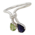 Peridot and iolite cocktail ring, 'You and Me' - Iolite and Peridot Ring India Silver Jewellery