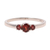 Garnet 3 stone ring, 'Passion's Glow' - Garnet Ring India Birthstone Jewelry (image 2a) thumbail
