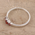 Garnet 3 stone ring, 'Passion's Glow' - Garnet Ring India Birthstone Jewelry (image 2b) thumbail