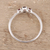 Garnet 3 stone ring, 'Passion's Glow' - Garnet Ring India Birthstone Jewellery