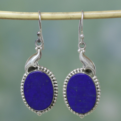 Lapis lazuli earrings, 'Royal Blue Charm' - Lapis lazuli earrings