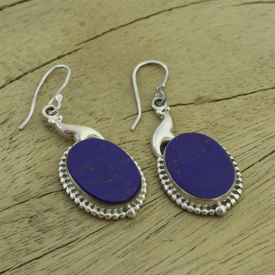 Lapis lazuli earrings, 'Royal Blue Charm' - Lapis lazuli earrings