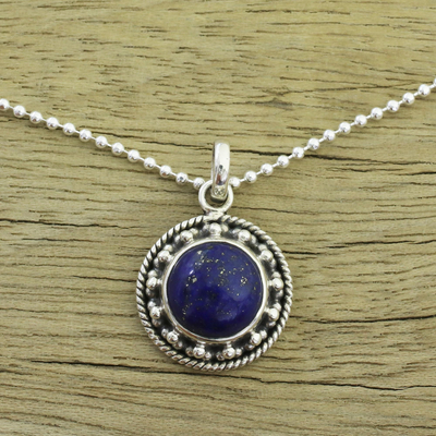 Gargantilla de lapislázuli - Collar artesanal de plata de ley con lapislázuli hecho a mano