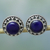 Lapis lazuli earrings, 'Lavish Moon' - Artisan Crafted Sterling Silver Lapis Lazuli Earrings thumbail