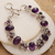 Amethyst link bracelet, 'Royal Purple' - Amethyst Bracelet Handcrafted in Sterling Silver Jewelry thumbail