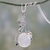 Moonstone and emerald necklace, 'Enchanted Moon' - Fair Trade Jewelry Sterling Silver and Moonstone Necklace thumbail