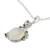 Moonstone and emerald necklace, 'Enchanted Moon' - Fair Trade Jewelry Sterling Silver and Moonstone Necklace (image 2b) thumbail