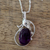 Amethyst pendant necklace, 'Wild Orchid' - Handcrafted Sterling Silver Amethyst Pendant Necklace (image 2) thumbail