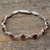 Garnet tennis bracelet, 'Scarlet' - Garnet and Sterling Silver Tennis Bracelet