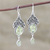Sterling silver dangle earrings, 'Queen of Jaipur' - Fair Trade jewellery Sterling Silver and Quartz Earrings thumbail