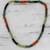 Garnet and peridot long necklace, 'Rainbow Garland' - Garnet and peridot long necklace