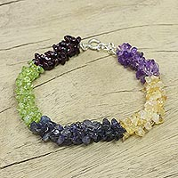 Featured review for Garnet and peridot beaded bracelet, Tropical Garland