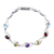 Garnet and blue topaz link bracelet, 'Colors of Life' - Garnet and blue topaz link bracelet thumbail