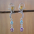 Amethyst and citrine drop earrings, 'Spring Princess' - Silver Multigem Earrings (image 2) thumbail