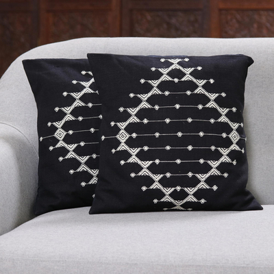 Cotton cushion covers, Starlit Galaxy (pair)