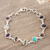 Lapis and rainbow moonstone tennis bracelet, 'Color Medley' - Sterling Silver Link Multigem Bracelet from India thumbail