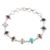 Lapis and rainbow moonstone tennis bracelet, 'Color Medley' - Sterling Silver Link Multigem Bracelet from India (image 2a) thumbail