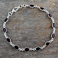 Garnet tennis bracelet, 'Romantic Red'