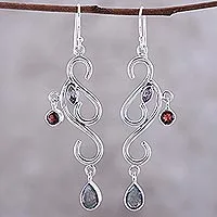 Featured review for Garnet and amethyst chandelier earrings, Modern Ivy