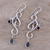 Garnet and amethyst chandelier earrings, 'Modern Ivy' - Artisan Crafted Garnet and Labradorite Earrings
