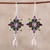 Multi-gemstone flower earrings, 'Precious Petals' - Floral Multigem Dangle Earrings from India thumbail