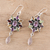Multi-gemstone flower earrings, 'Precious Petals' - Floral Multigem Dangle Earrings from India (image 2b) thumbail