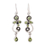 Peridot dangle earrings, 'Verdant Vine' - Peridot on Sterling Silver Floral Earrings Artisan Jewelry