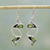 Peridot dangle earrings, 'Intricate Harmony' - Sterling Silver and Peridot Earrings Fair Trade Jewelry thumbail