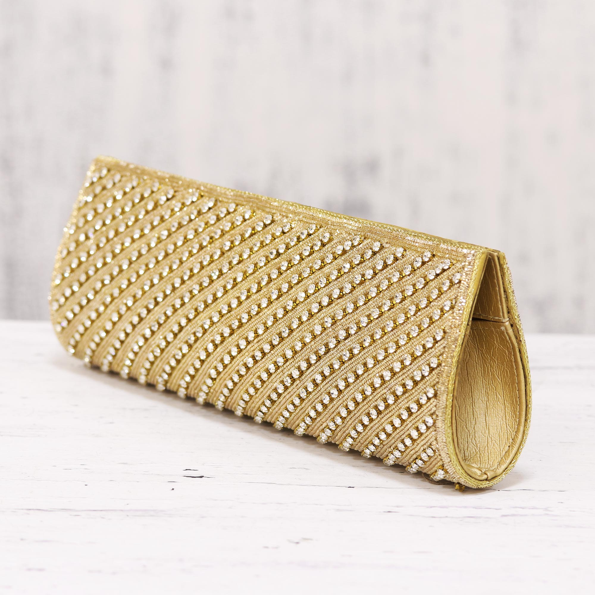 Gold Beaded Clutch