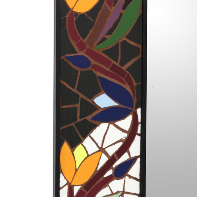 Espejo - Espejo de pared de cerámica de mosaico hecho a mano