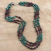 Featured review for Malachite and amethyst strand necklace, Jacaranda Passions