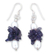 Pearl and iolite earrings, 'Vineyard' - Pearl and iolite earrings